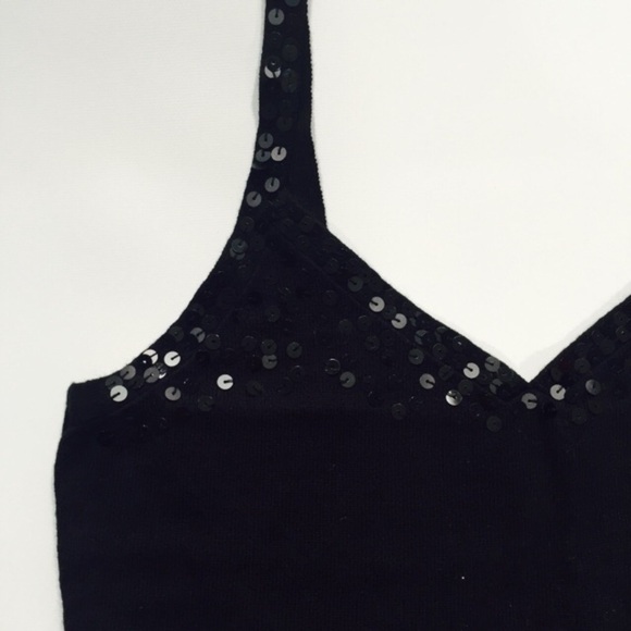 Old Navy | Black Tank Top With Sequins Sleeveless Black - Picture 3 of 6